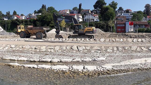 Die Baustelle der Landesgartenschau 2020 vom Bodensee aus fotografiert.