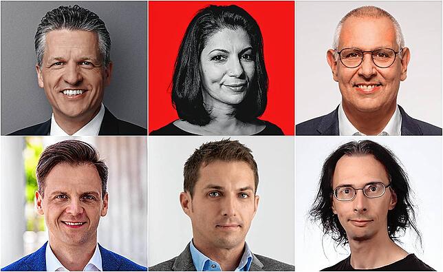 Die Kandidaten für den Wahlkreis Schwarzwald-Baar (von links oben): Thorsten Frei (CDU), Derya Türk-Nachbaur (SPD), Thomas Bleile ...