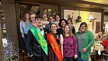 Versammlung der Landfrauen (von links): Mary-Ann Cesare, Lydia Probst, Freddy Geng, Marie-Christine Rohde, Martina Schultz, Alina ...