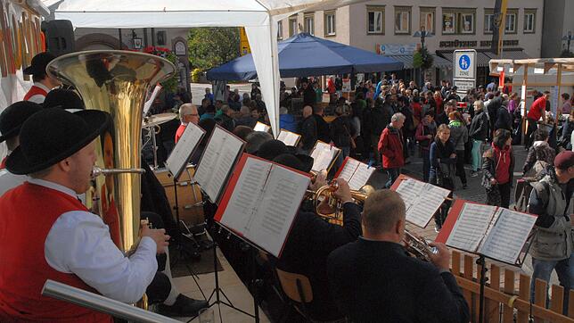 Beim Stadtfest 2017 in Schrambergsorgt der "Frohsinn" aus Tennenbronn für die Musik.