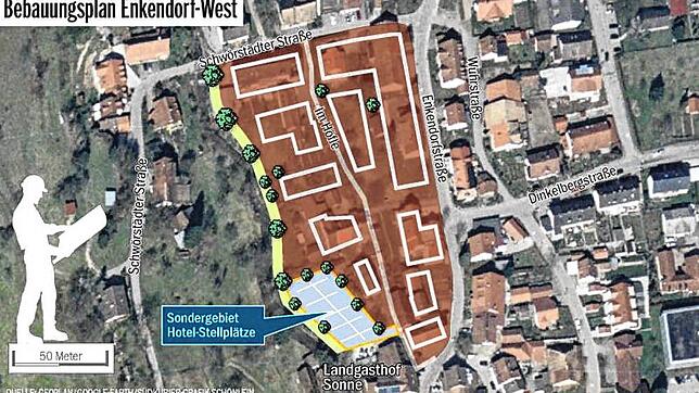 2019 beriet der Gemeinderat über den aufgestellten Bebauungsplan Enkendorf-West. Das Hauptziel: Neue Parkplätze für den Gasthof Sonne. ...