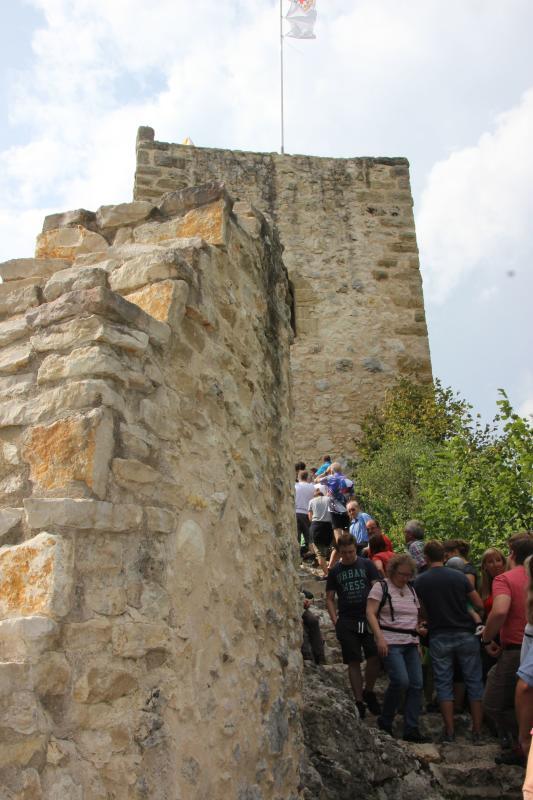 Auch eine bezuschusste Attraktion im Landschaftspark Junge Donau: Die Ruine Dietfurt. Geld gab's für die Mauersanierung. Bild: SK-Archiv