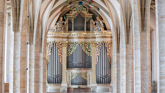 Blick auf die Silbermann-Orgel im Dom St. Marien Freiberg. Hier zeigen die Preisträger des diesjährigen ...