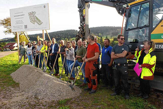Der Spatenstich für das neue Baugebiet Ackern V in Herrischried im Oktober 2023.