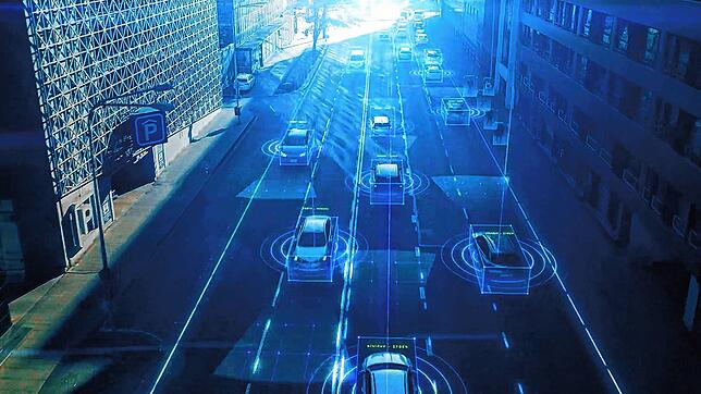 Simulierter Verkehr mit selbstfahrenden Autos: LFT macht hierfür die nötige Software.
