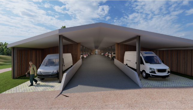 So soll das geplante Parkhaus bei der Nachsorgeklinik Tannheim aussehen.