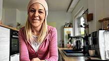 Nina Brugger im Mai 2025. Im November hat die 36-jährige Leukämiepatientin eine Stammzellspende ihres Bruders Marc erhalten.