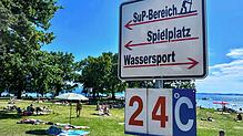 Ab ins Strandbad: Der Rasen hat sich schon wieder erholt.