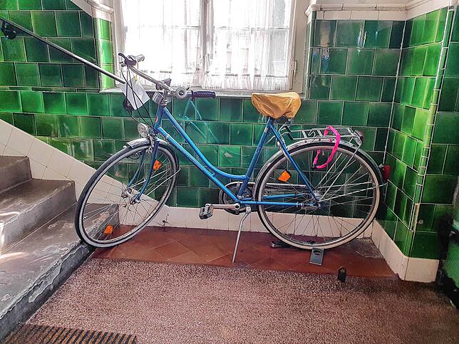 Claudia Tissler-Buhrs Dienstfahrrad. Sie ist die meiste Zeit unterwegs.