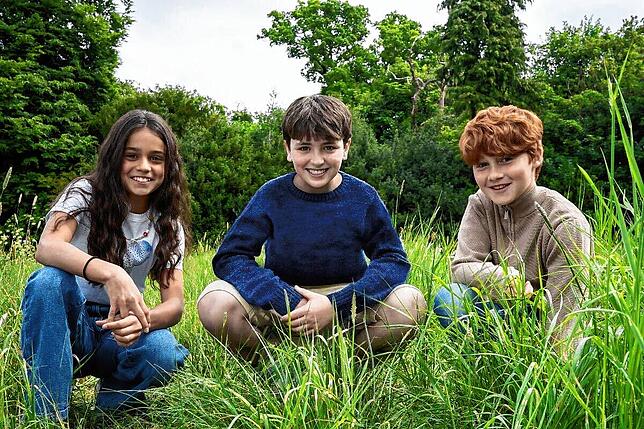 Und hier noch mal komplett: Arabella Stanton (spielt Hermine Granger), Dominic McLaughlin (Harry Potter) und Alastair Stout (Ron ...