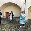 Kurt Reckermann (links) und Nikola Kögel, beide Geschäftsführer der Tiengener Aktionsgemeinschaft, sowie Christopher Wieland, ...
