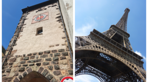 Das Bickentor (links) und der Eiffelturm (Archivbild, rechts) sind beide Wahrzeichen ihrer Städte. Vom einen Turm zum anderen kommen ...