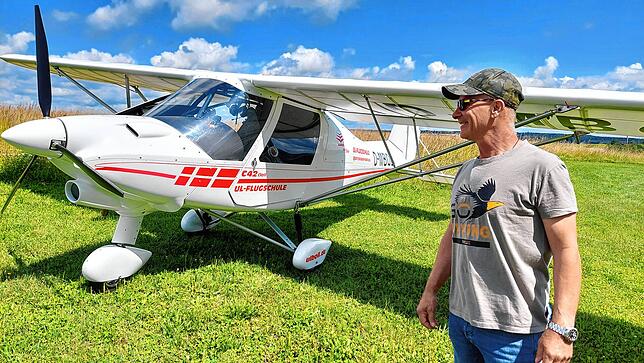 Alles startklar: Vom UL-Flugplatz in Sauldorf-Boll wird Hubert Karl gleich in die Luft gehen.