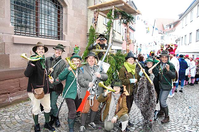 Die Gruppe der Schlegels Mädels sorgt jedes Jahr für einen Hingucker während der Meßkircher Fasnet. Dieses Jahr war sie als Försterinnen ...