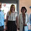 Mathias Auch (Arbeitsagentur), Paula Lamprecht (DAA), Monika Laule (Bürgermeisterin Radolfzell) und Nico Dmeiri (Arbeitsagentur) stellen ...