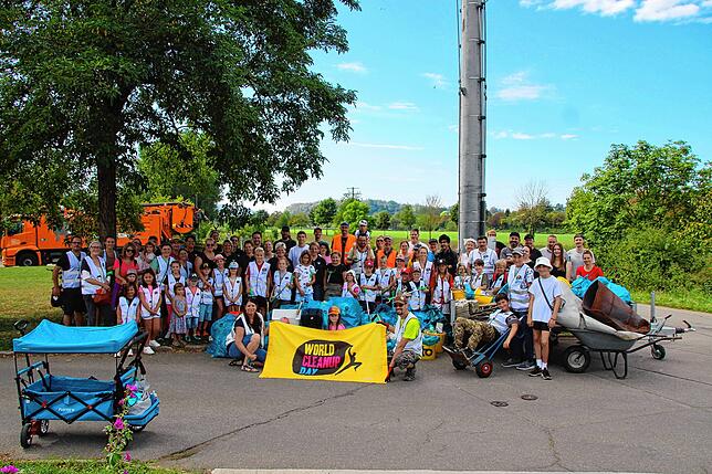 74 Helfer hatten etwa 400 Kilogramm Müll gesammelt am Samstag beim World Cleanup Day in der Gemeinde Wutöschingen. Die Wutöschinger ...