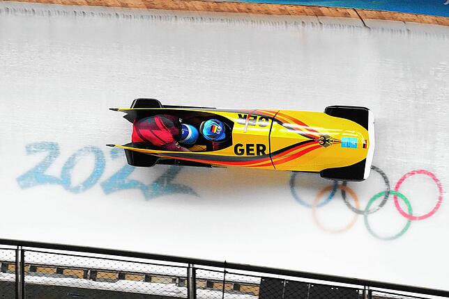 Francesco Friedrich und Thorsten Margis im Eiskanal.