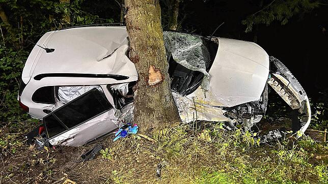 Eine Frau (28) ist mit ihrem Auto beim Bremgarten mit voller Wucht in einen Baum gekracht.