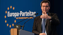 Der bayerische Ministerpräsident Markus Söder bei seiner Rede auf dem Europa-Parteitag der CSU.