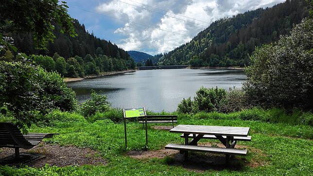Gleich beim ersten Anblick zu Beginn der Rundtour erfreut der Albstausee die Wanderer mit einem schönen Ausblick und etlichen ...