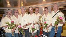 Die Musikgruppe Mississippi Steamboat Chickens gibt auf dem Dixie-Schiff ihr letztes Konzert (von links): Michael Maisch (Trompete), ...