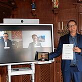 Unser Bild zeigt die digitale Förderübergabe des Landes Baden-Württemberg an den Zweckverband Breitbandversorgung Schwarzwald-Baar. Zu ...