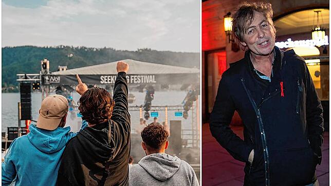 Links Besucher beim Seeklangfestival im vergangenen Jahr, rechts Peter Freudenthaler, Sänger der Band Fools Garden, die das Highlight ...