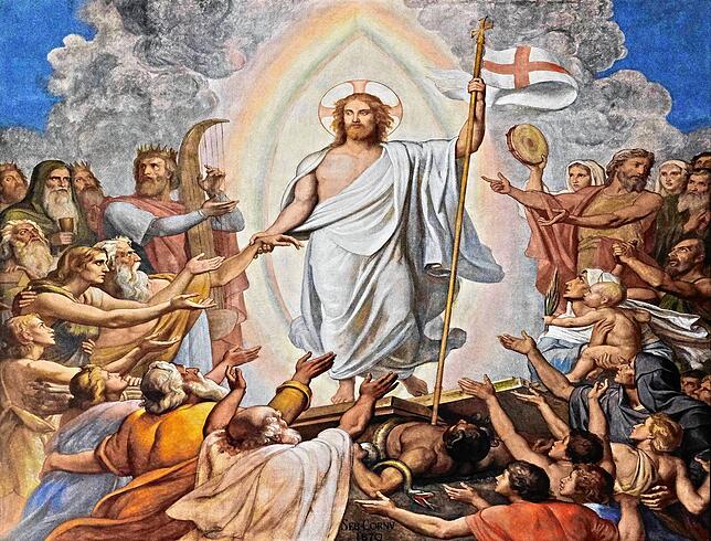 Die Auferstehung Christi in einem Gemälde der Kirche Saint Germain des Prés in Paris.