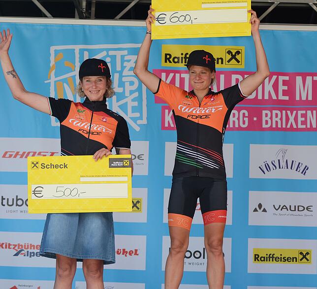 Doppelsieg: Annette Griner (links) aus Niederhof vom Team Wilier/Force Germany wurde beim Kitzalp-Marathon in Tirol über 67 Kilometer ...