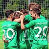 Die Aach-Linzer bejubeln das 1:0 gegen den SC Markdorf durch Todor Staykov (Zweiter von links)