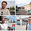 Für sie ist das Einkaufen zuletzt teurer geworden (von oben links im Uhrzeigersinn): Alexander Savin aus Singen, Sophie Baum aus ...