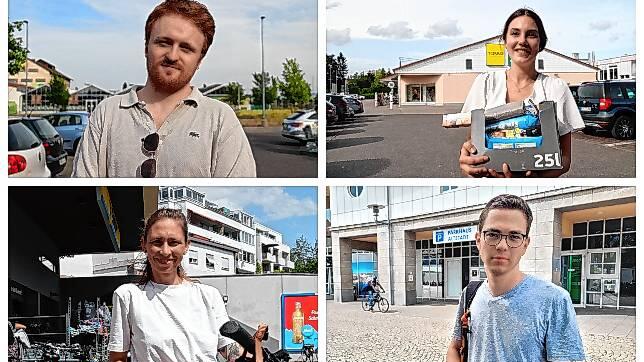 Für sie ist das Einkaufen zuletzt teurer geworden (von oben links im Uhrzeigersinn): Alexander Savin aus Singen, Sophie Baum aus ...