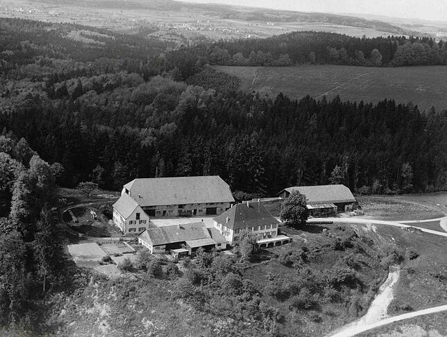 Die Gebäude auf der Nellenburg im Mai 1974.