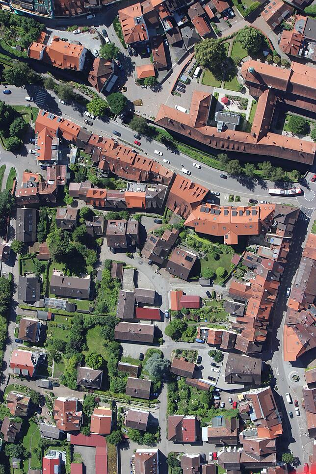 Das "Dorf" in Überlingen, zwischen Wiestorstraße und Aufkircher Straße.