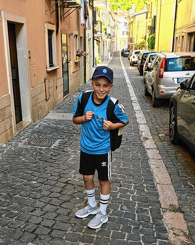 Domenico Bianco im italienischen Castel di Sangro, wo er bei einem Fußball-Trainingslager dabei sein durfte.