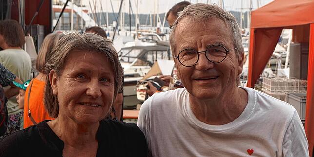 Andrea und Helmut Hagmüller kamen mit E-Bike aus Allensbach.