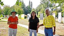 Drei von 21 beteiligten Künstlern: Nora Löbe, Petra A. Ehinger und Joachim Böhm (von links) ergänzen sich in ihren zum Teil sehr ...