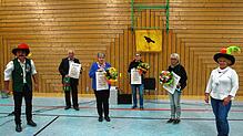 Große Ehrungen bei der Bengelschiesser-Zunft Böhringen (von links): Elferrat Thomas Giesinger, die neuen Ehrenmitglieder Manfred ...