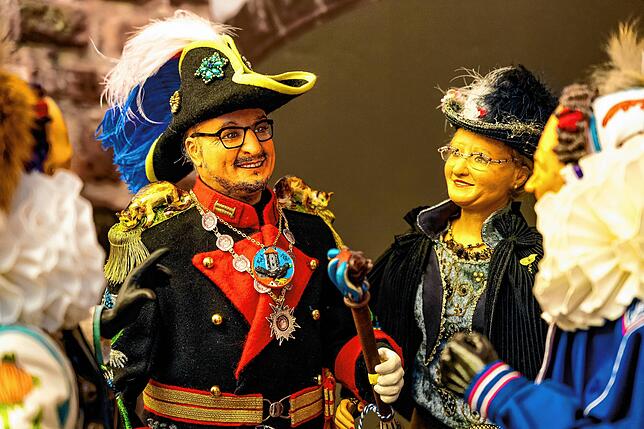 Voller Details und ganz nah dran am menschlichen Original: Die Puppen von Generalfeldmarschall Dominik Schaaf und Altjungfere Margot ...