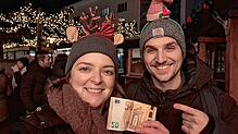 Die Reporter Nathalie Metzel und Tony Marquardt testen die Bodenseeweihnacht in Friedrichshafen.
