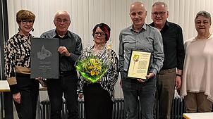 Ehrungen beim Kirchenchor Geißlingen (von links): Helga Franke (Leitungsteam), Hubert Hartmann (40 Jahre), Elisabeth Schulze und ...