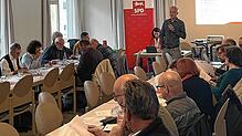 Die Parlamentarische Staatssekretärin Rita Schwarzelühr-Sutter und SPD-Kreisvorsitzender Peter Schallmayer eröffnen die ...