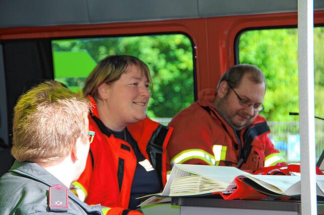 Bild 19: Gemeinsame Probe der Sto-Werkfeuerwehr und der Freiwilligen Feuerwehren