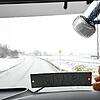 Mit dem Glücksbärchen auf der Fahrt durch den Winter.