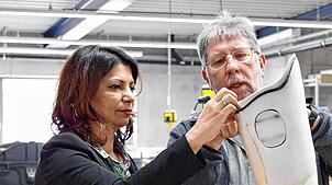 Derya Türk-Nachbaur zu Besuch bei Markus Piro. Foto: Melina Krämer