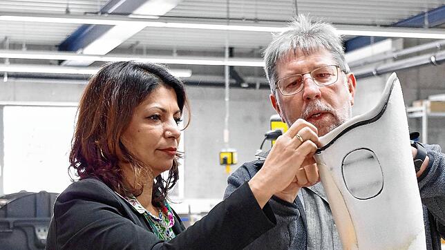 Derya Türk-Nachbaur zu Besuch bei Markus Piro. Foto: Melina Krämer