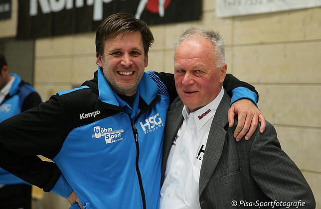 Vater und Sohn: Daniel und Otto Eblen, Trainer der Ersten Mannschaft und Präsident der HSG.