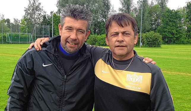 Alte Kollegen: Raimund Hübner (rechts) mit Urs Fischer, Trainer von Union Berlin.