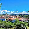 Einen schönen Blick auf das historische Altstadtensemble von Engen bekommt man vom gegenüberliegenden Hugenberg aus.