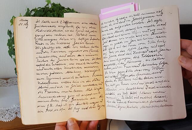 Das Kriegstagebuch von Joseph Hagmann. Bild: Svenja Graf